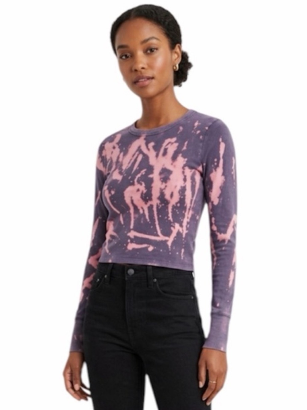 aerie Purple and Pink Tie-Dye Long Sleeve Tee